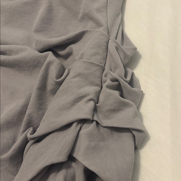 James Perse Light Gray Ruched Dress SZ 3 L cotton modal bodycon designer NWOT - Picture 14 of 14